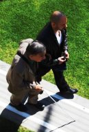 Disabile visivo con accompagnatore