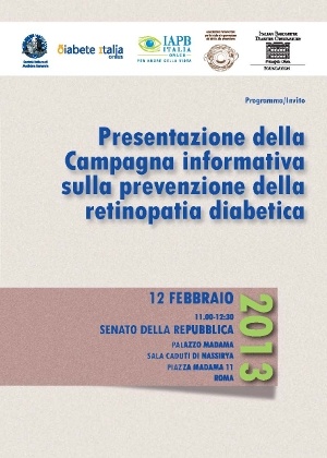 Retinopatia diabetica: campagna di presentazione, locandina