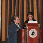 Da destra Alessia Pacifici (ortottista del Polo Nazionale) e Daniela Ricci (Policlinico Gemelli), simposio IAPB Italia onlus, 22 novembre 2014 al Congresso SOI di Roma